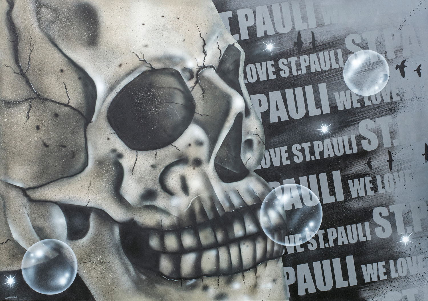 Graffiti Leinwand St. Pauli Hamburg