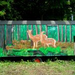 Graffiti auf Bauwagen für Waldkindergarten