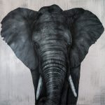 Leinwand mit Elefant 2,50m x 2m