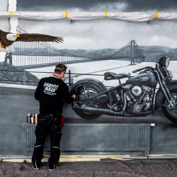 Graffiti Wandgestaltung Harley