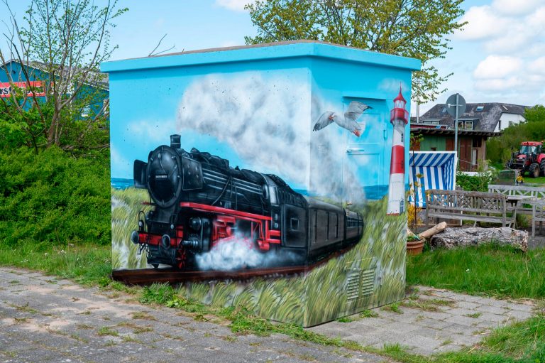 Graffiti Trafostation auf Sylt
