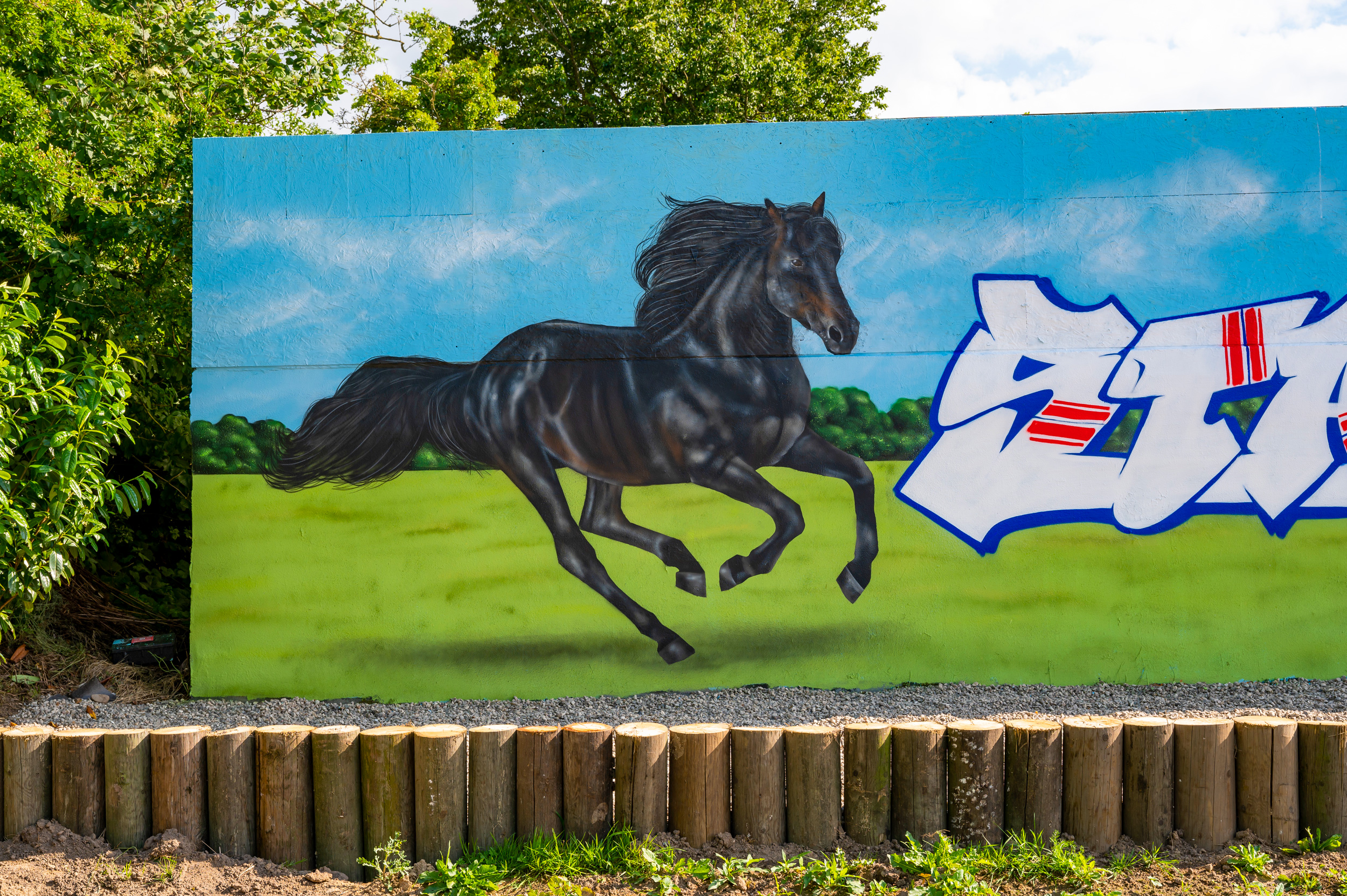 Graffiti auf Pferde Hof in Schleswig Holstein