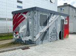 Graffiti Auftrag für Queisser Pharma: Doppelherz-Motiv auf Trafostation in Flensburg