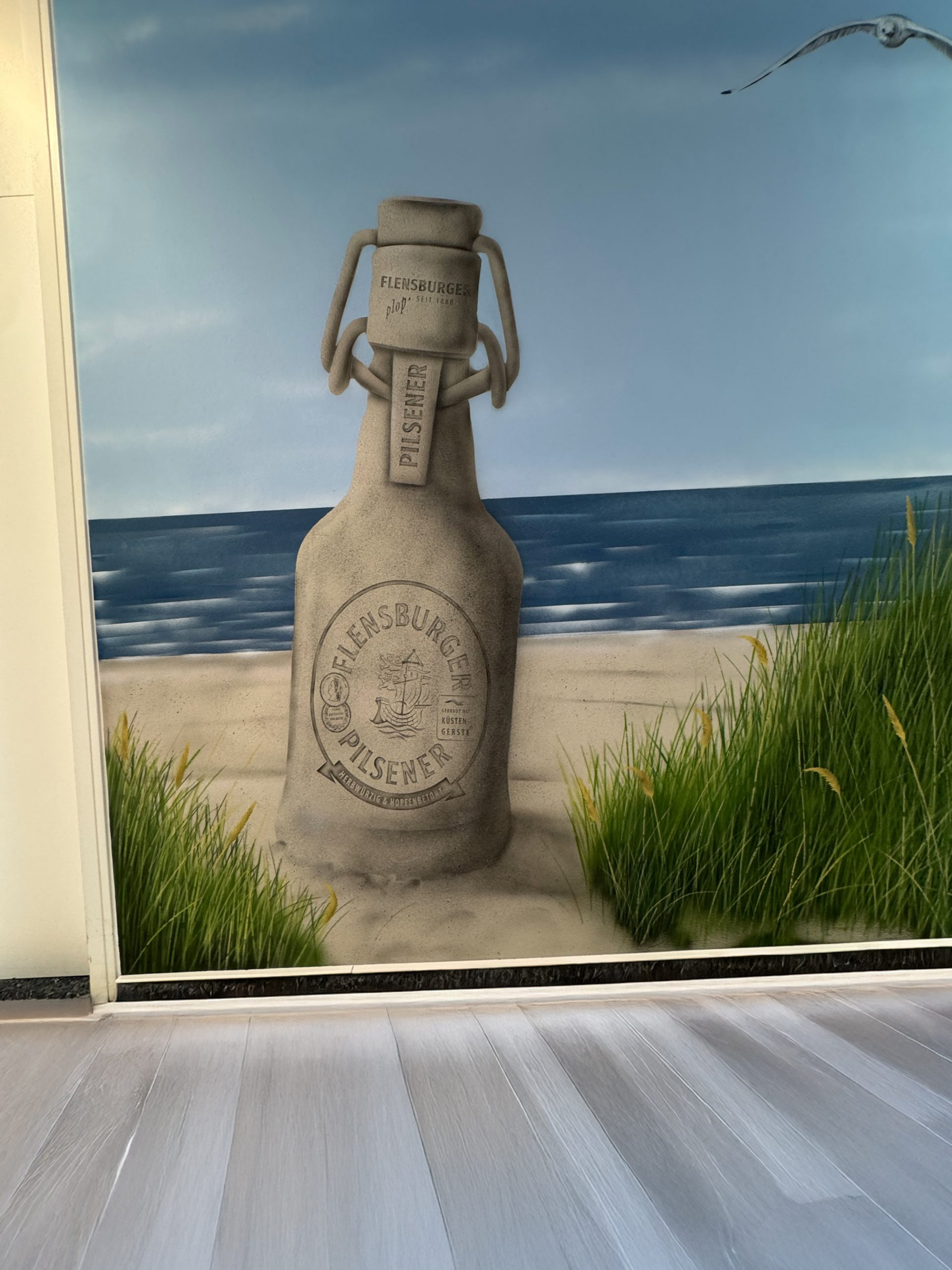 Künstlerische Wandgestaltung für die Flensburger Brauerei