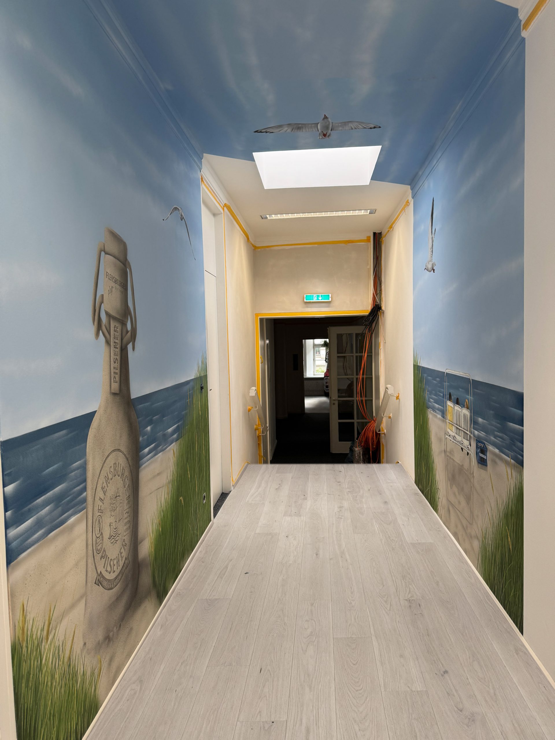 Künstlerische Wandgestaltung für die Flensburger Brauerei